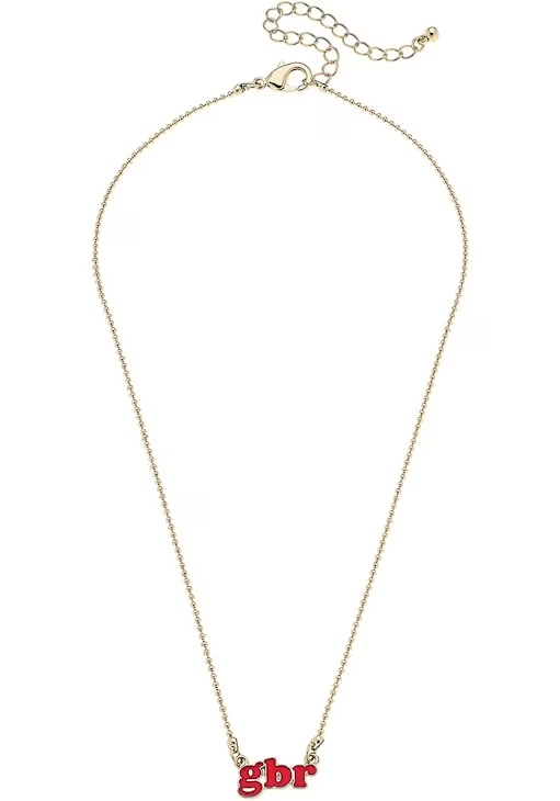 Enamel Slogan Nebraska Cornhuskers Womens Necklace - Red