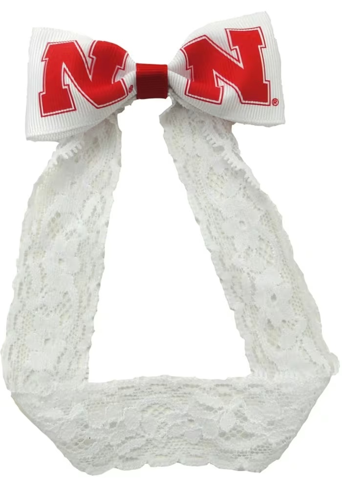 Lace Nebraska Cornhuskers Baby Headband - Red