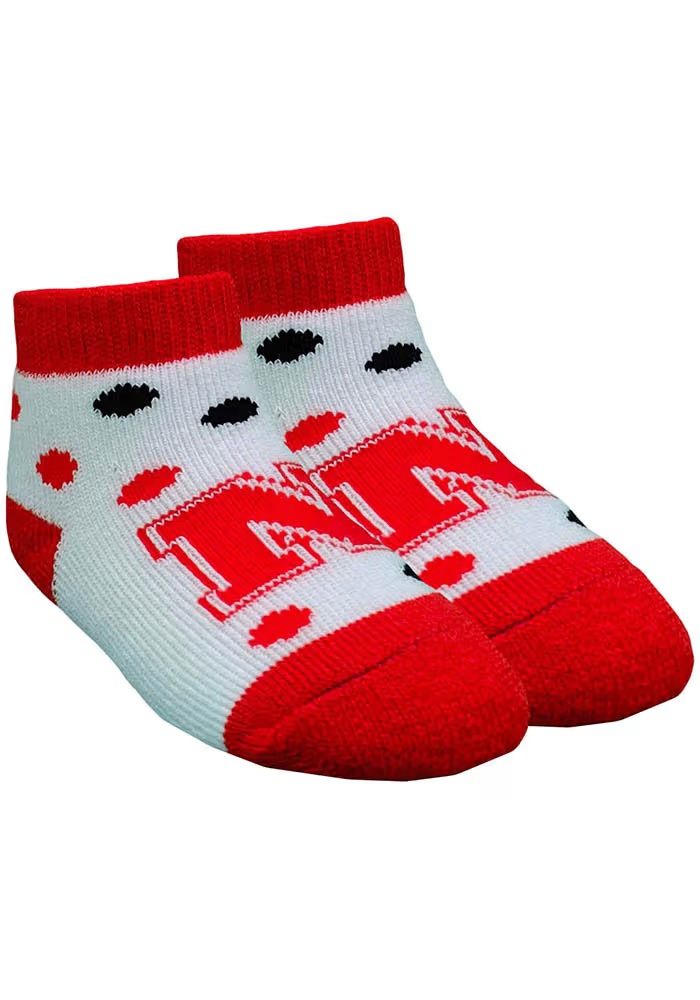 Polka Dot Nebraska Cornhuskers Baby Quarter Socks - Red