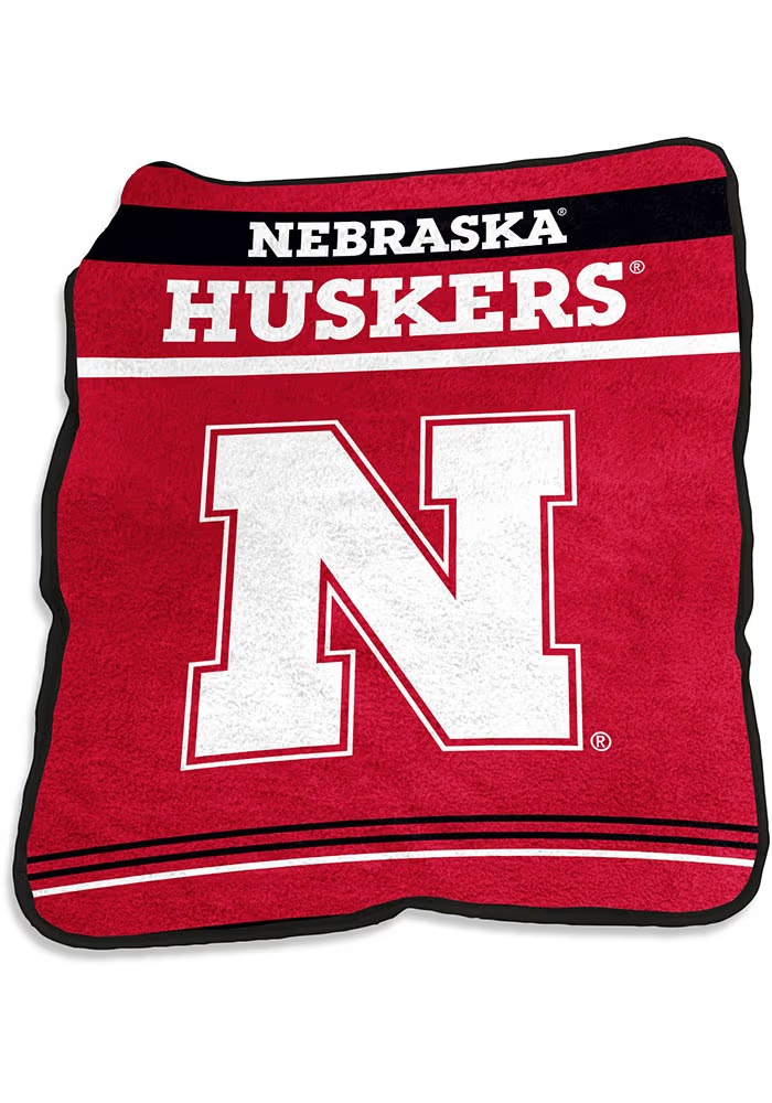 Nebraska Cornhuskers Red Logo Brands Gameday Raschel Throw Raschel Throw Blanket