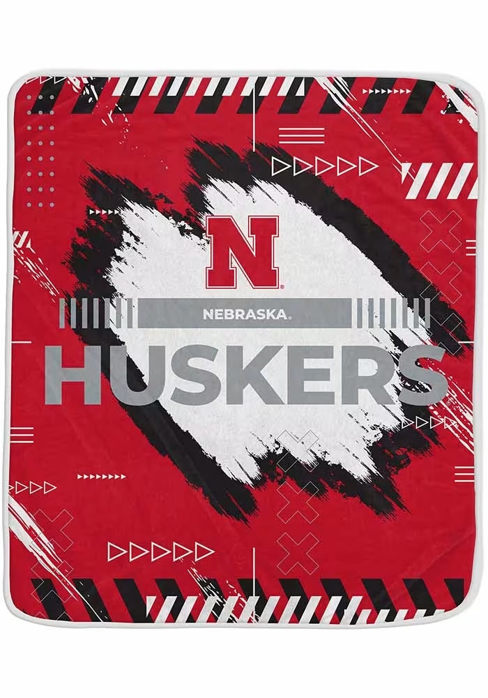 Red Nebraska Cornhuskers Game tech 60 x 72 Fleece Blanket