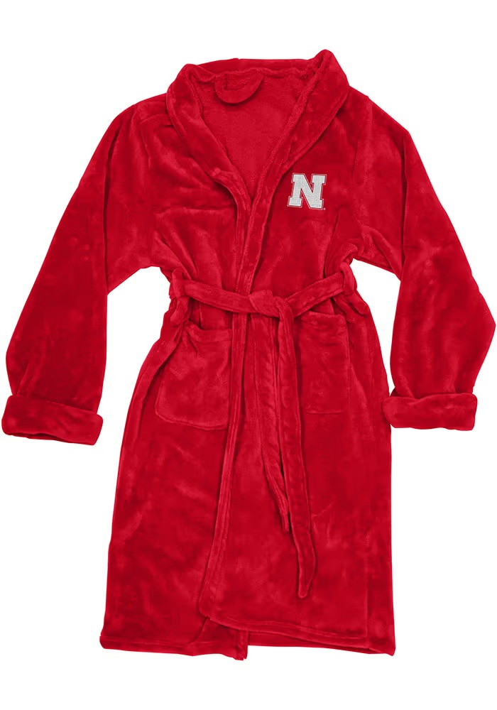 Red Nebraska Cornhuskers L/XL Silk Touch Bathrobes