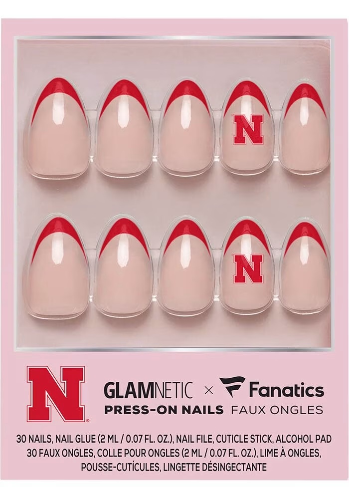 Red Nebraska Cornhuskers Glamnetic Press On Nails Cosmetics