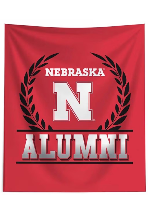 Red Nebraska Cornhuskers Alumni 50x60 Tapestry Blanket