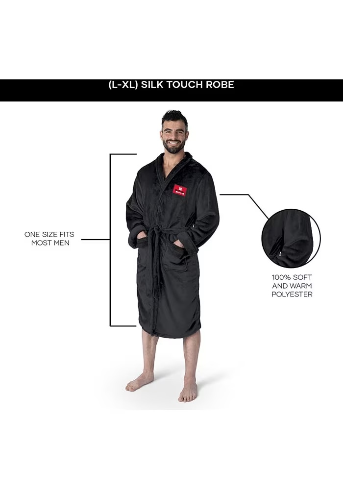 Black Nebraska Cornhuskers #1 Dad Silk Touch Bathrobes