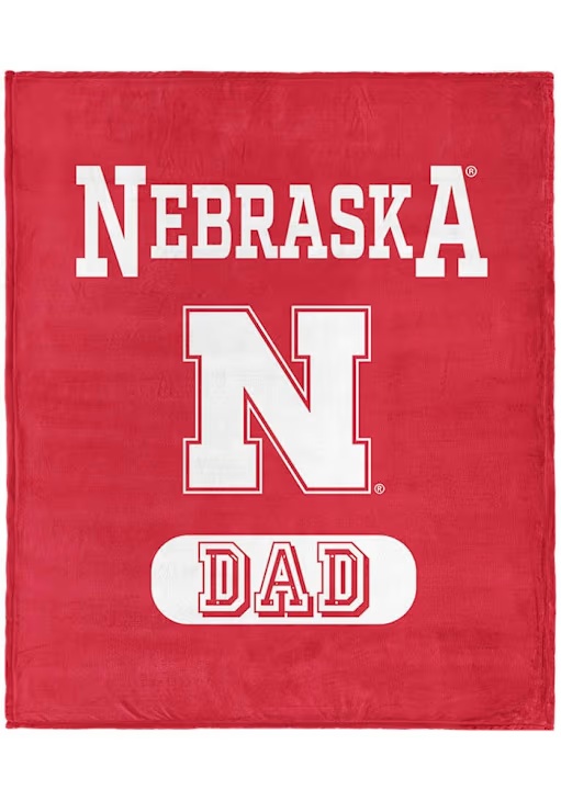 Red Nebraska Cornhuskers Dad Silk Touch Fleece Blanket