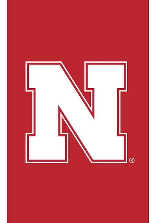 Red Nebraska Cornhuskers Applique Garden Flag