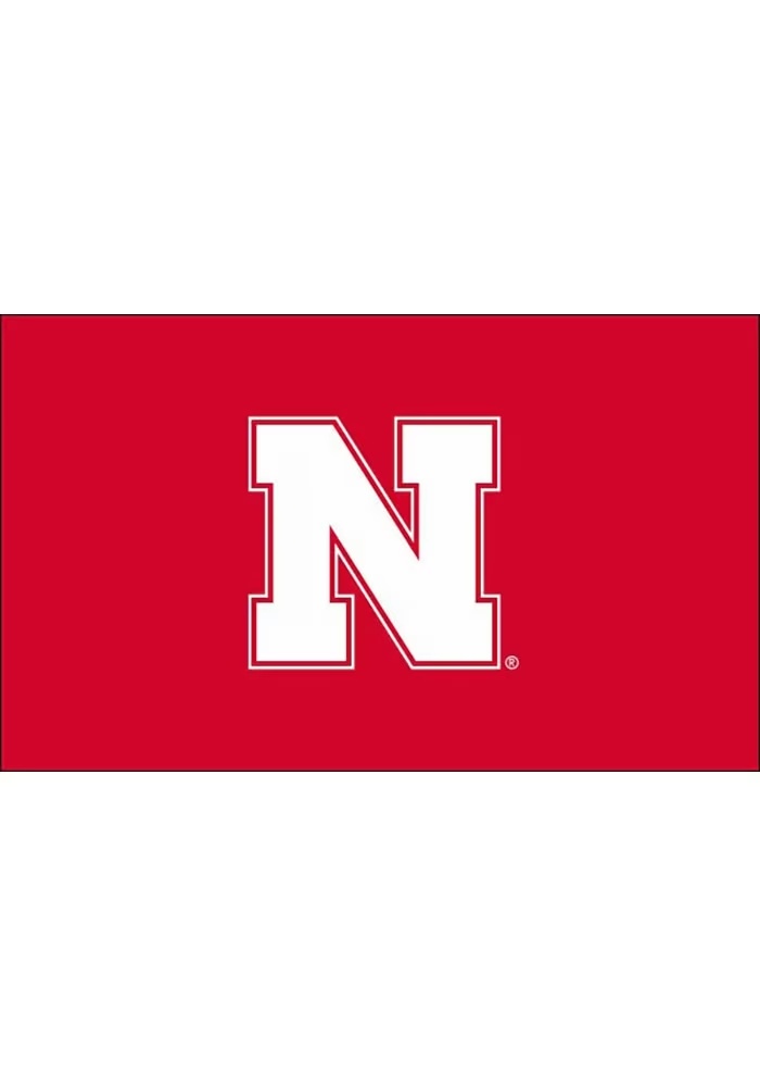 Red Nebraska Cornhuskers Team Logo Grommet Style Applique Flag