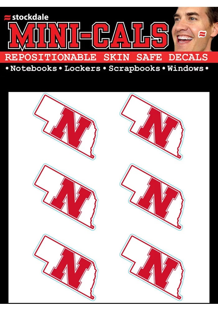 Red Nebraska Cornhuskers 6pk State Shape Tattoo - Official Big Ten ...