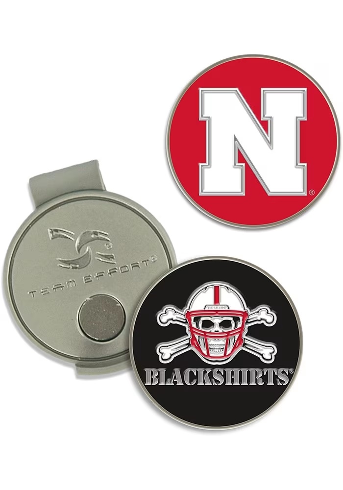 Red Nebraska Cornhuskers Cap Clip Golf Ball Marker