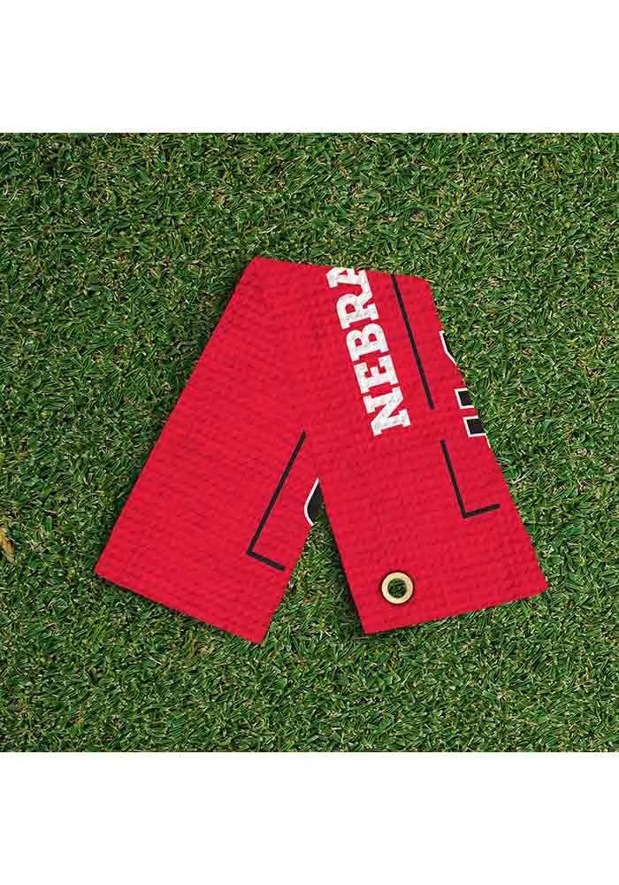Red Nebraska Cornhuskers #1 Dad Waffle Golf Towel
