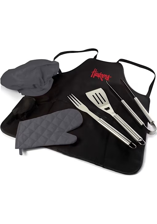 Black Nebraska Cornhuskers Pro Grill Apron Set