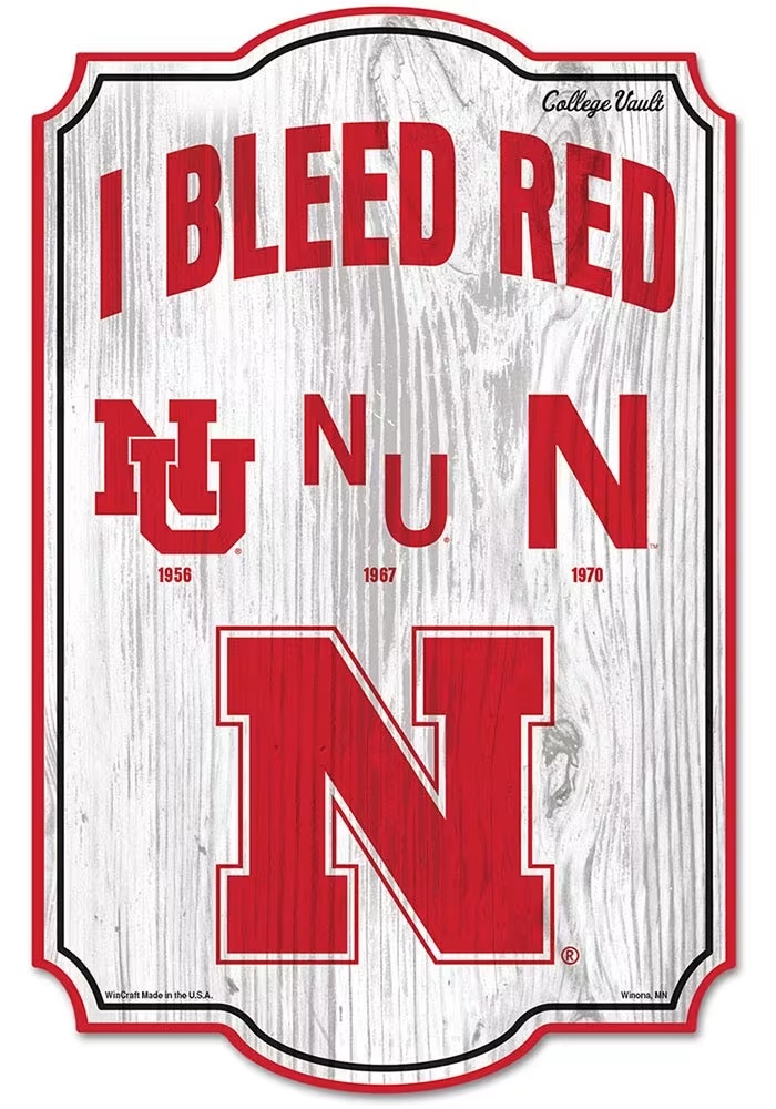 Red Nebraska Cornhuskers 11X17 Vault Sign - Official Big Ten Conference ...