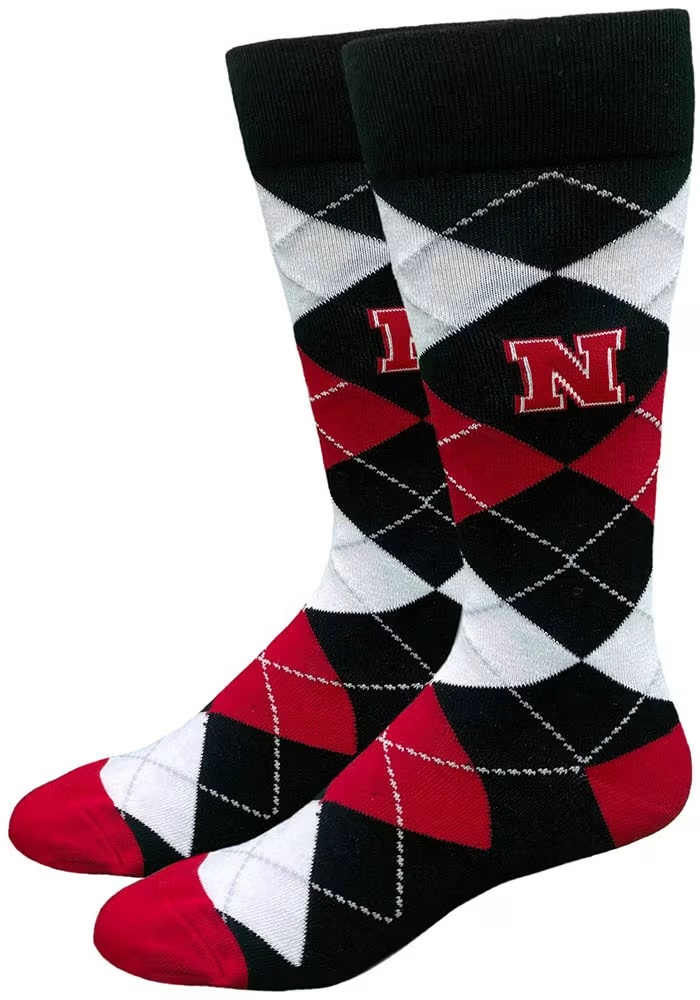 Dress Nebraska Cornhuskers Mens Argyle Socks - Black