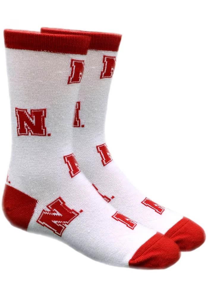 All Over Nebraska Cornhuskers Youth Quarter Socks - Red