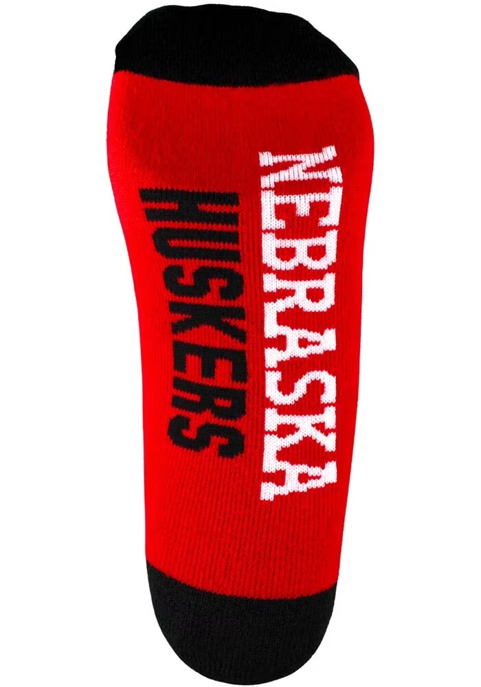 Logo Nebraska Cornhuskers Mens Quarter Socks - Red