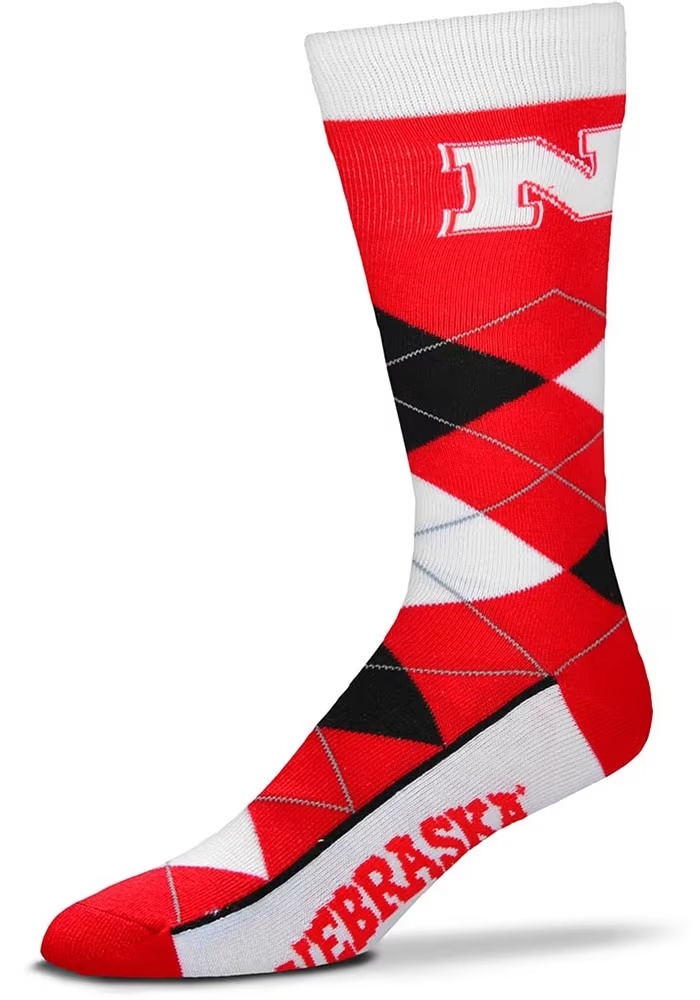 Argyle Nebraska Cornhuskers Mens Argyle Socks - Red