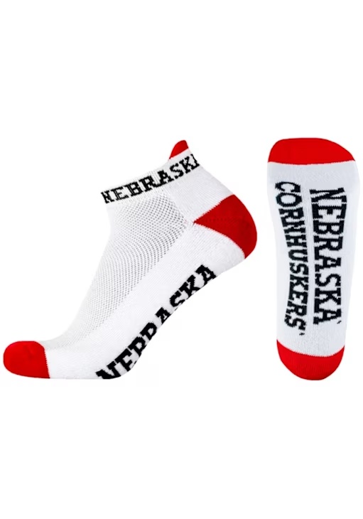 Team Color Nebraska Cornhuskers Mens No Show Socks - Red