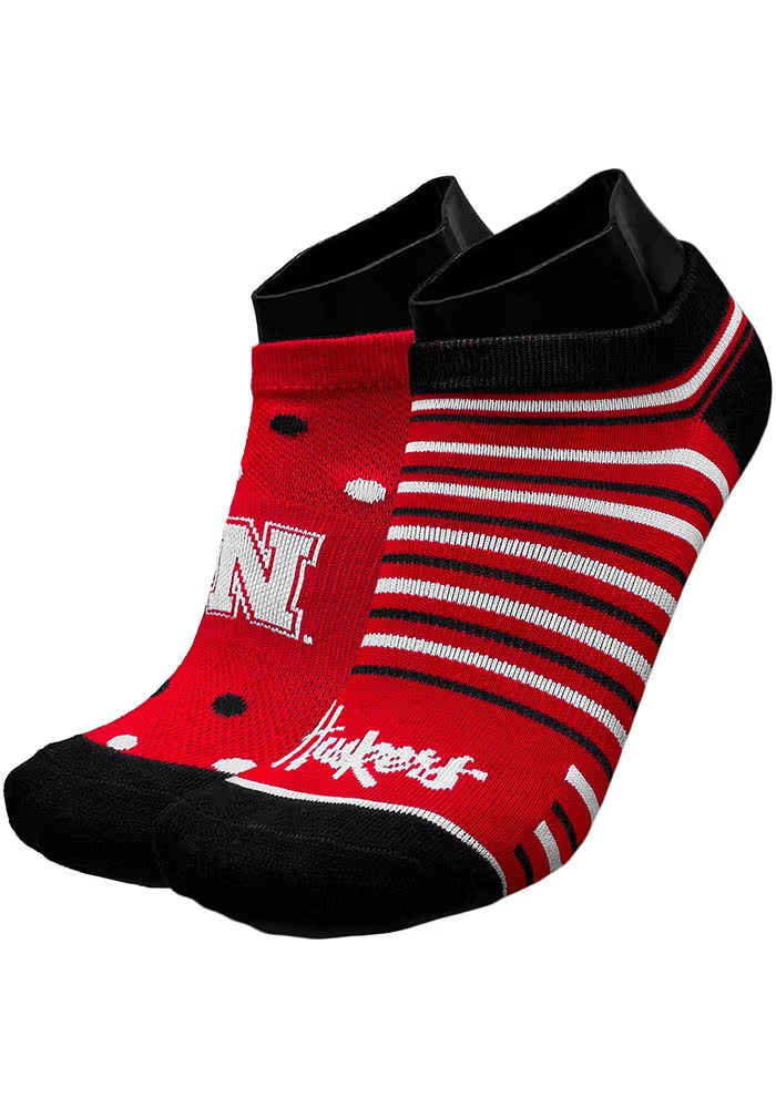 Mix & Match Nebraska Cornhuskers Womens No Show Socks - Red