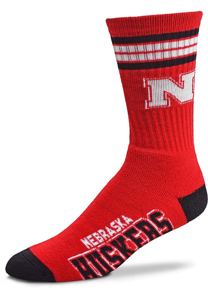 4 Stripe Deuce Nebraska Cornhuskers Youth Crew Socks - Red