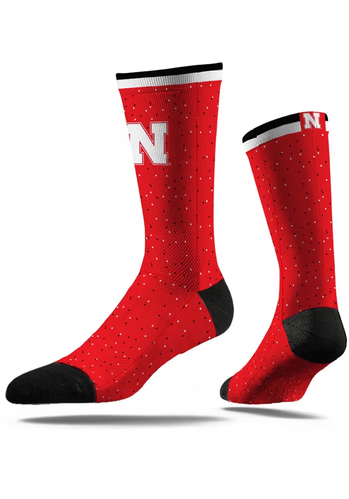 Repeat Pattern Nebraska Cornhuskers Mens Argyle Socks - Red