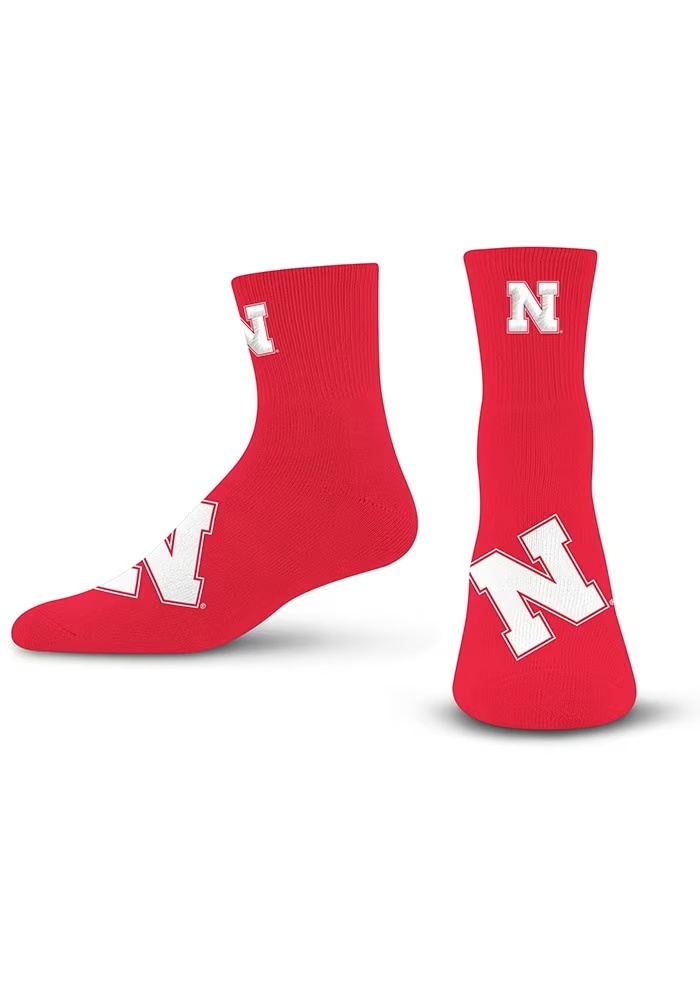 Big Teams Nebraska Cornhuskers Mens Quarter Socks - Red
