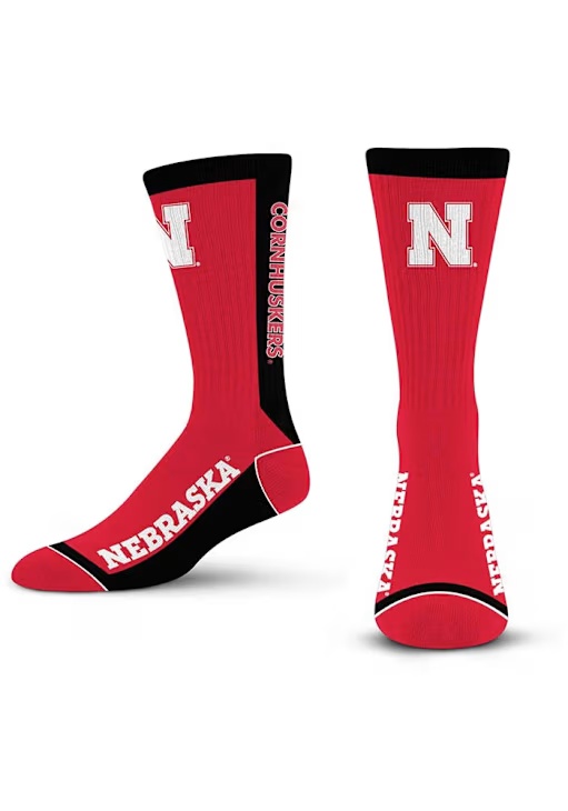 MVP Nebraska Cornhuskers Mens Crew Socks - Red