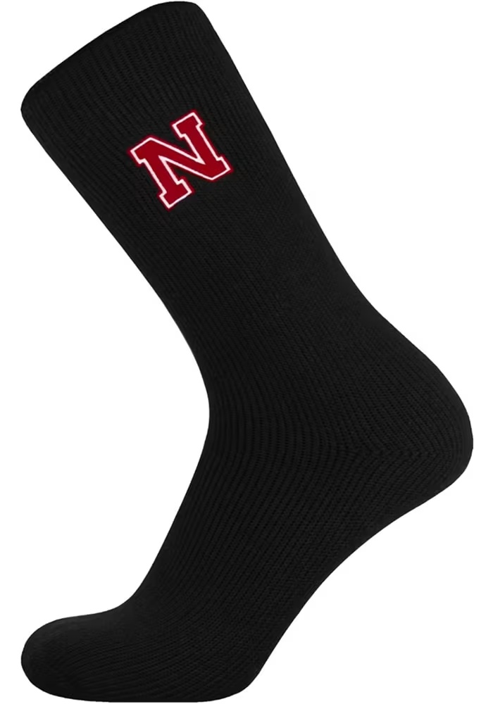 Thermal Nebraska Cornhuskers Womens Crew Socks - Black