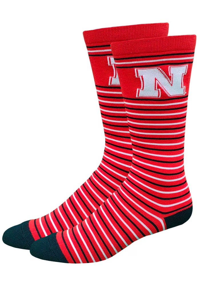 Stripe Nebraska Cornhuskers Mens Dress Socks - Red