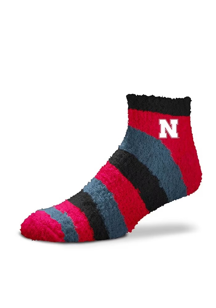 Rainbow II Sleep Soft Nebraska Cornhuskers Womens Quarter Socks - Red