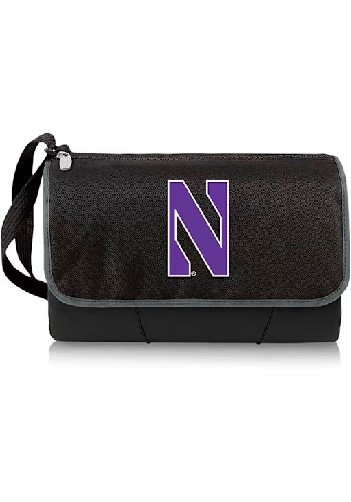 Northwestern Wildcats Black Picnic Time Outdoor Picnic Fleece Blanket