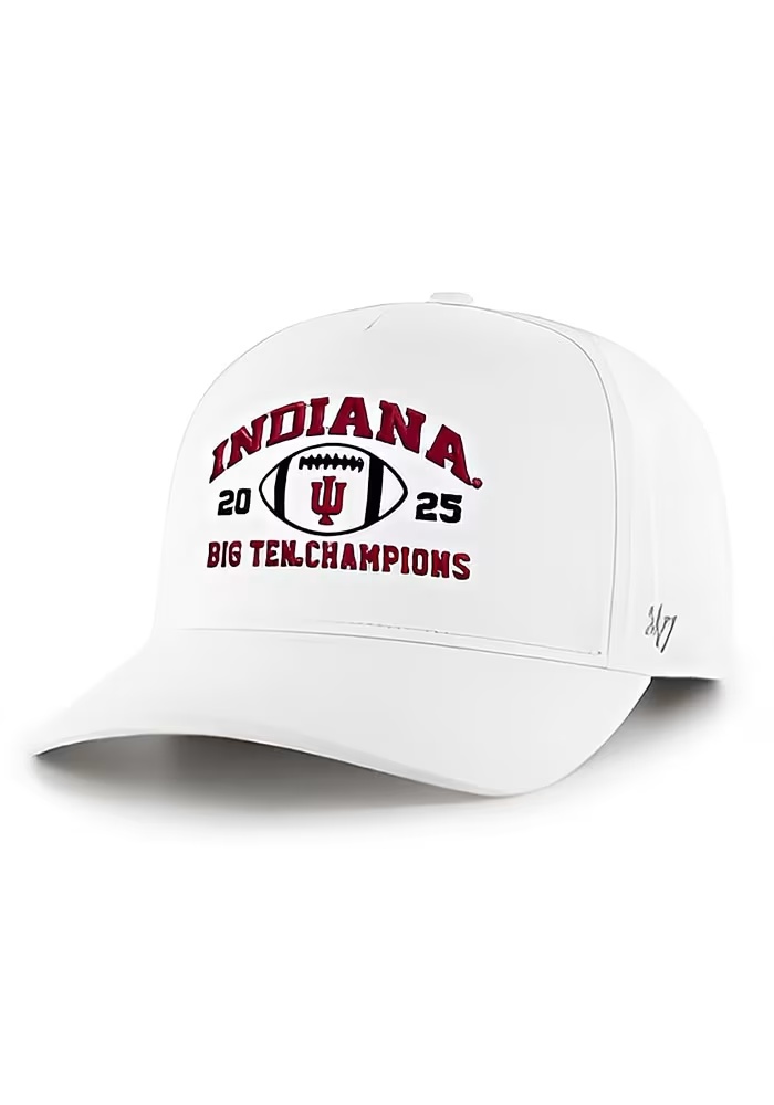 47 White Indiana Hoosiers 2025 Big Ten Football Champs Event Hitch Adjustable Hat