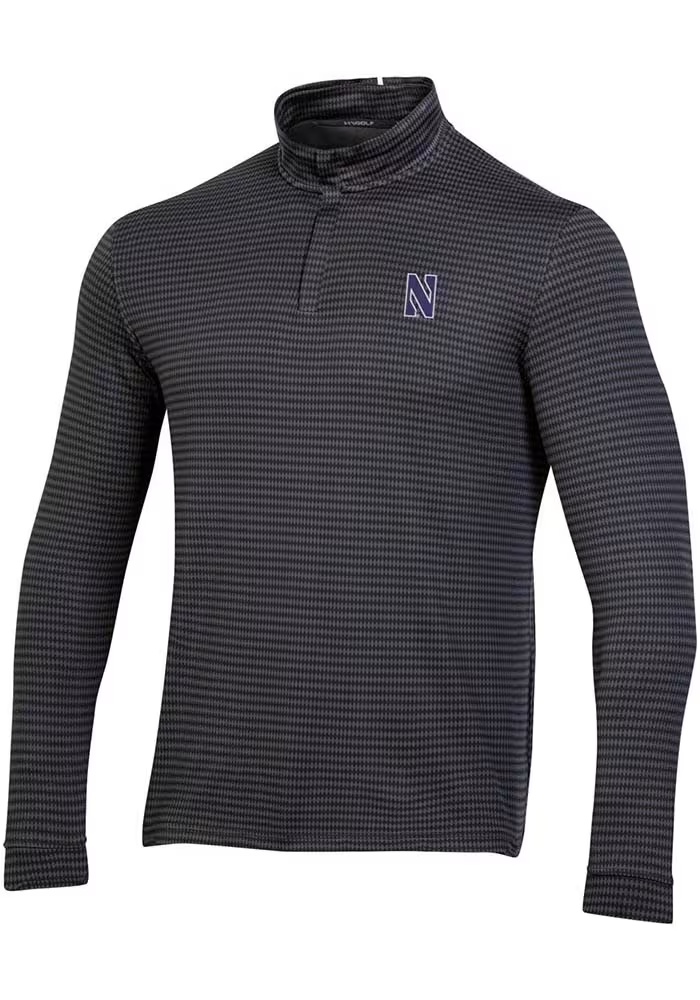 Mens Northwestern Wildcats Black Under Armour Primary Logo Qtr Zip Pullover