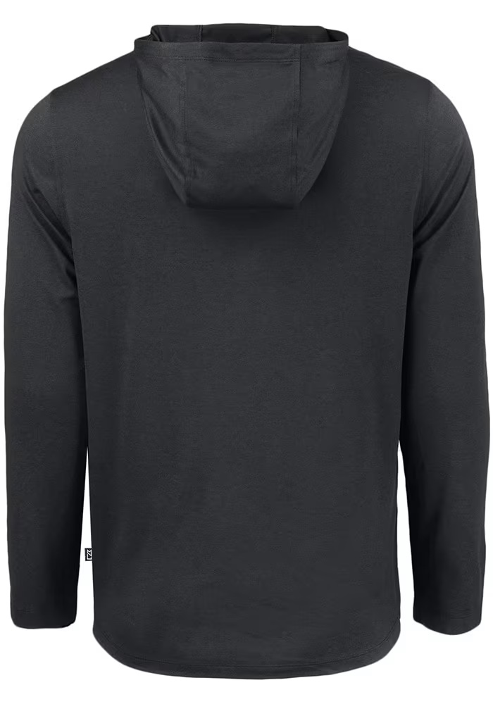 Mens Northwestern Wildcats Black Cutter and Buck Coastline Eco Hooded Sweatshirt