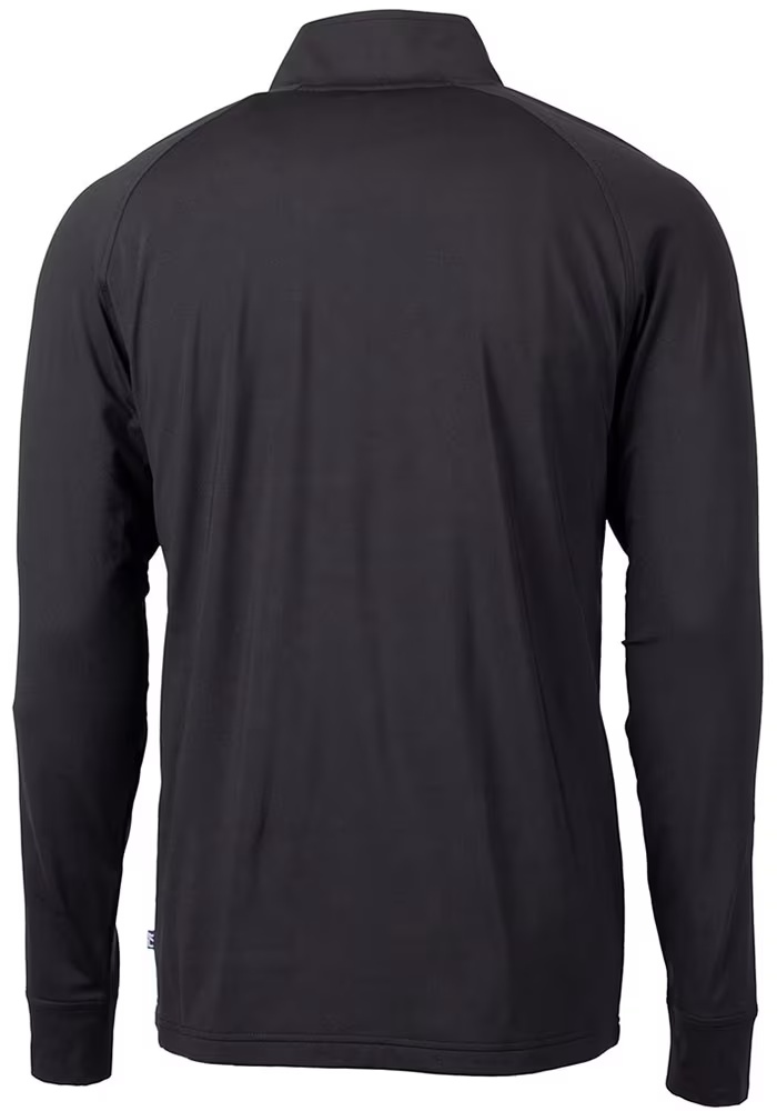 Mens Northwestern Wildcats Black Cutter and Buck Adapt Eco Qtr Zip