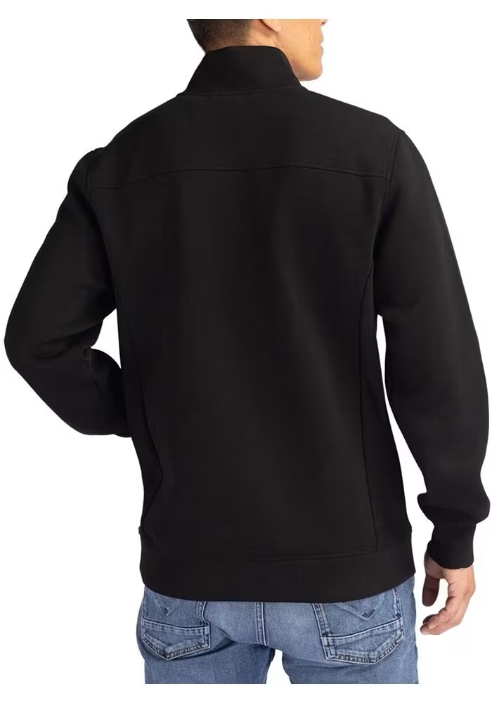 Mens Northwestern Wildcats Black Cutter and Buck Roam Qtr Zip Pullover