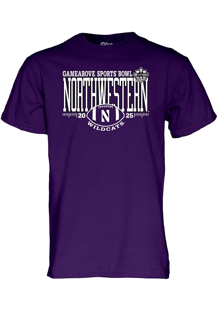 Northwestern Wildcats Purple Blue 84 2025 GameAbove Sports Short Sleeve T Shirt