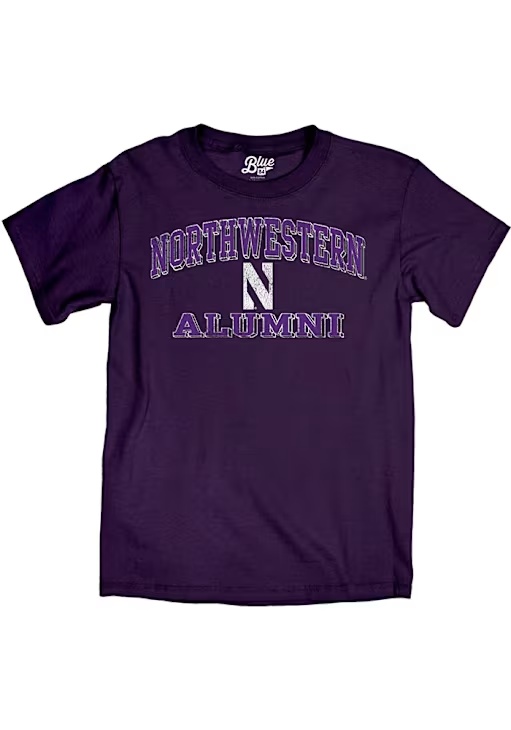 Northwestern Wildcats Purple Blue 84 Alumni Style Short Sleeve T Shirt