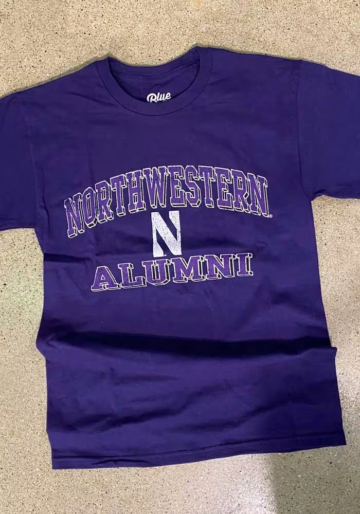 Northwestern Wildcats Purple Blue 84 Alumni Style Short Sleeve T Shirt