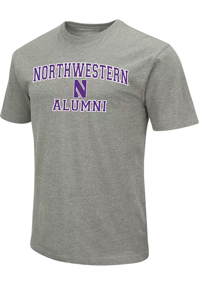 Northwestern Wildcats Grey Colosseum Alumni Short Sleeve T Shirt