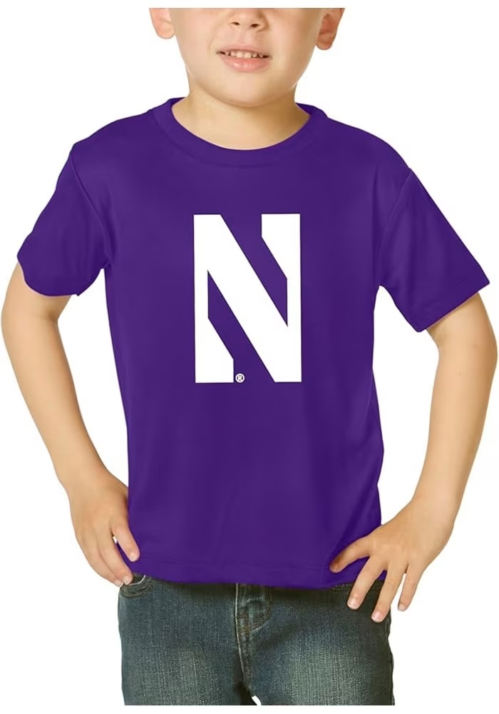 Toddler Northwestern Wildcats Purple Little King Primary Logo Short Sleeve T-Shirt