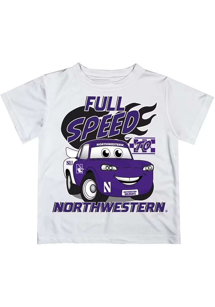Toddler Northwestern Wildcats White Vive La Fete Full Speed Short Sleeve T-Shirt