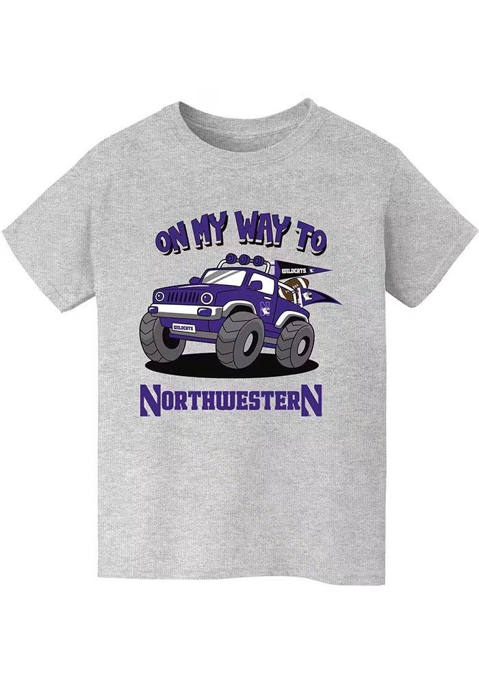Youth Northwestern Wildcats Grey Vive La Fete On My Way Short Sleeve T-Shirt