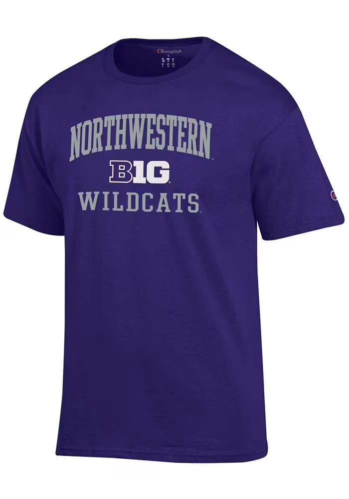 Northwestern Wildcats Purple Champion Big Ten Jersey Short Sleeve T Shirt