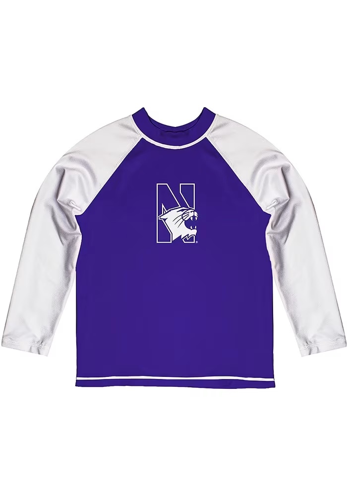 Youth Northwestern Wildcats Purple Vive La Fete Rash Guard Long Sleeve T-Shirt