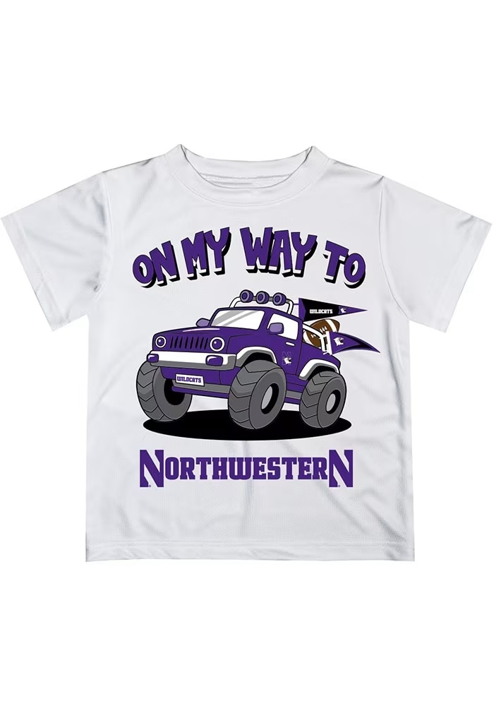 Toddler Northwestern Wildcats White Vive La Fete On My Way Short Sleeve T-Shirt