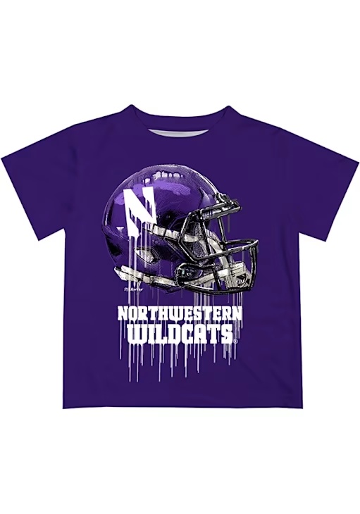 Toddler Northwestern Wildcats Purple Vive La Fete Helmet Short Sleeve T-Shirt