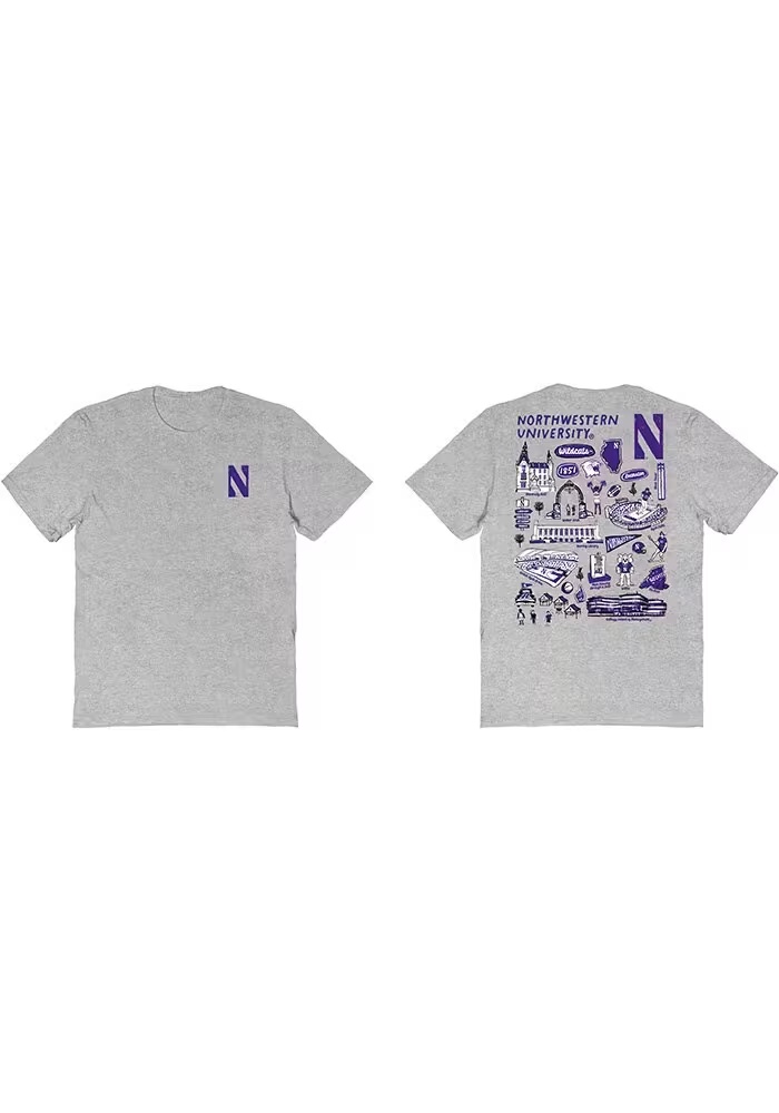 Northwestern Wildcats Grey Vive La Fete Impressions Short Sleeve T-Shirt