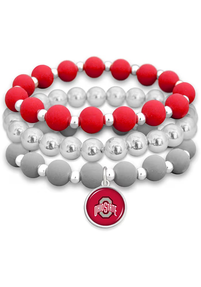 Amanda Stacked Ohio State Buckeyes Womens Bracelet - Red