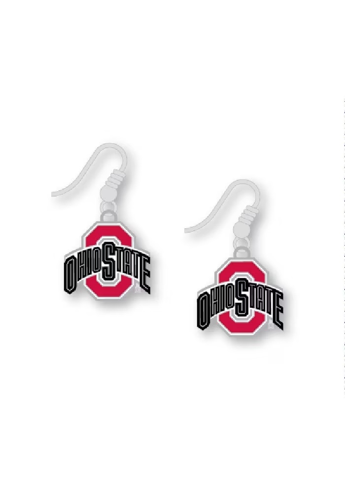 Logo Dangle Ohio State Buckeyes Womens Earrings - Silver